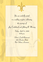 Golden Yellow Fleur-de-lis Invitations